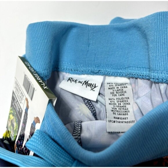 Rick and Morty Mens Pyjama Pants Black Neon Jogger Bottoms Size XLarge 40-42 New - Picture 6 of 7